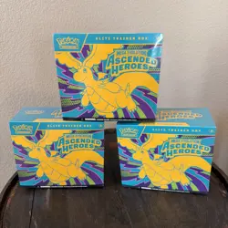 Lot of 3 Pokemon Ascended Hero’s ETBs Factory Sealed - Image 1