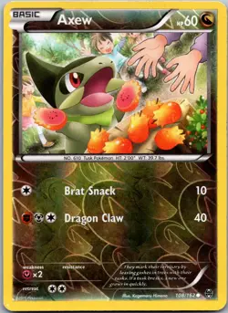 Axew (108) 108/162 - XY - BREAKthrough Pokemon Common NM Reverse Holo - Image 1