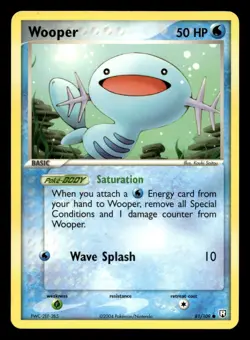Wooper 81/109 Common Team Rocket Returns Pokemon NM - Image 1