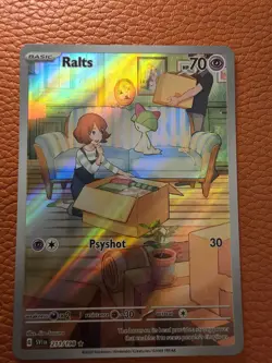 Pokemon TCG Ralts Scarlet Violet Base Set Holo Card 211/198 Illustration Rare - Image 1
