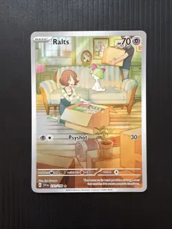 Pokemon TCG Ralts Scarlet Violet Base Set Holo Card 211/198 Illustration Rare - Image 1