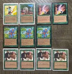 MTG lot of 11 cards: Thermokarst, Timber Wolves, Elvish Archers, Nature's Lore+ - Image 1