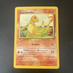 CHARMANDER 46/102 - VINTAGE WOTC POKEMON CARD - BASE SET - MP/HP - Image 1