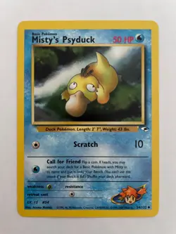 Pokemon Misty’s Psyduck Gym Heroes Vintage Card #54/132 NM Wotc 2000 - Image 1