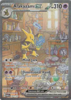 Pokemon TCG Alakazam EX 151 Holo Card Scarlet & Violet 201/165 - Image 1