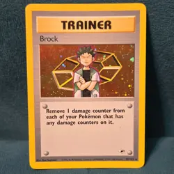 Pokemon TCG Brock Trainer Holo Rare Card 15/132 WOTC Gym Heroes - Image 1