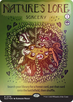 1x NM FOIL Nature's Lore MTG Secret Lair SV - Image 1