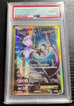 PSA 10 Gem Mint Mewtwo EX 103/108 Pokemon XY Evolutions Full Art FA 2016 - Image 1