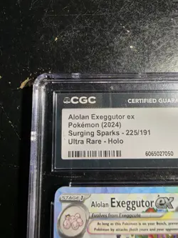 Alolan Exeggutor ex 225/191 Surging Sparks Pokemon CGC 10 (HEAVILY SCUFFED SLAB) - Image 3