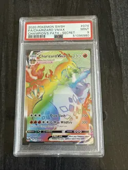 PSA 9 CHARIZARD VMAX RAINBOW 074/073 - POKEMON CHAMPION'S PATH 2020 - Image 1