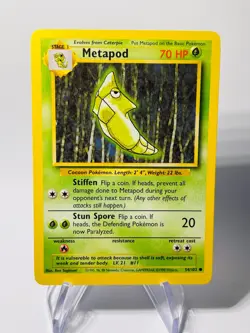 METAPOD 1999 Pokemon Base Set COMMON 54/102 POKEMON English - Image 1
