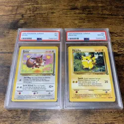 Pokemon Jungle Graded Slab Set - PSA 8 Pikachu & PSA 7 Eevee! WOTC Originals! - Image 1