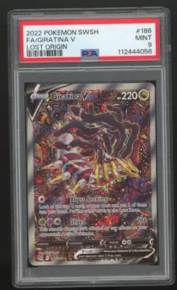 PSA 9 MINT Giratina V 186/196 Alternate Art Pokemon Lost Origin 2022 - Image 1