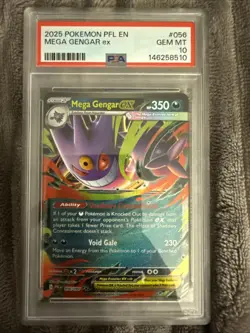 2025 Pokemon PFL EN Mega Gengar Ex #56 PSA 10 Gem Mint! - Image 1