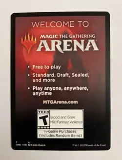 MTG Best PlayerMobile Arena ONE Insert Promo Card Magic The Gathering # 6 / 7 - Image 2