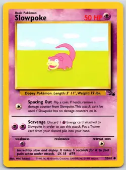 POKEMON FOSSIL SLOWPOKE 55/62 COMMON UNLIMITED LP - Image 1