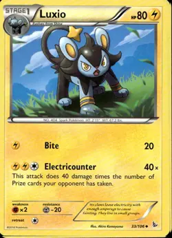 Luxio 33/106 Uncommon XY Flashfire Pokemon - Image 1