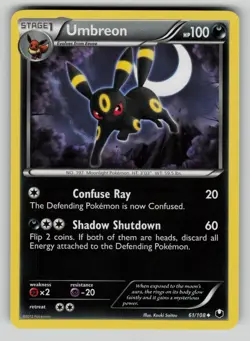 Umbreon 61/108 Uncommon Dark Explorers Pokemon LP - Image 1