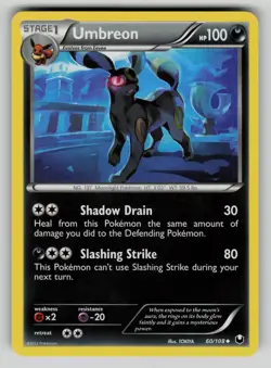 Umbreon 60/108 Uncommon Dark Explorers Pokemon MP (small dent) - Image 1