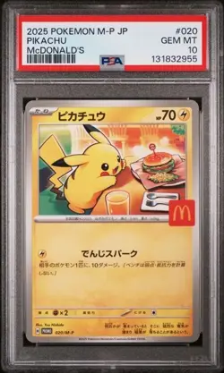 ⚡2025 POKEMON JAPAN M-P PROMO PIKACHU #020 🍔 McDonald’s PSA 10 GEM MINT! - Image 1