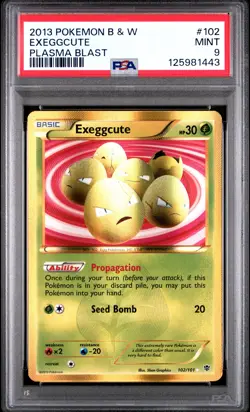 2013 POKEMON B&W PLASMA BLAST #102 EXEGGCUTE PSA 9 - Image 1