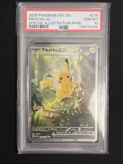 2026 Pokemon Mega Evolution ⚡Ascended Heroes Pikachu ex ⚡🔥PSA 10 🔥#276/217 - Image 1