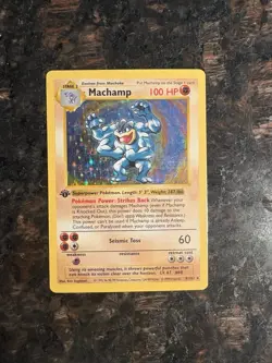 Pokemon TCG Machamp Holo Rare 1st Edition Shadowless Base Set - Image 1