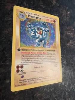 Pokemon TCG Machamp Holo Rare 1st Edition Shadowless Base Set - Image 3