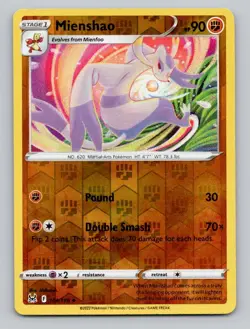 Reverse Holo Mienshao 104/196 Uncommon Lost Origin Pokemon - Image 1
