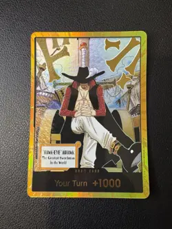One Piece TCG Dracule Mihawk Gold Don!! OP14 English The Azure Sea's Seven (DON) - Image 1