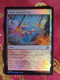 FOIL Wind-Scarred Crag Aetherdrift Magic The Gathering MTG Card red white land - Image 1