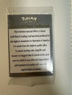 Pokemon 1999 Special Edition Burger King Gold Plated Card Poliwhirl MINT W CASE - Image 5