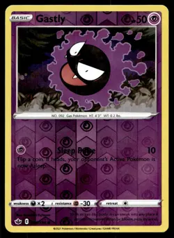 Gastly 55/198 Pokemon Card Chilling Reign Common 50 HP Rev Holo LP FK - Image 1