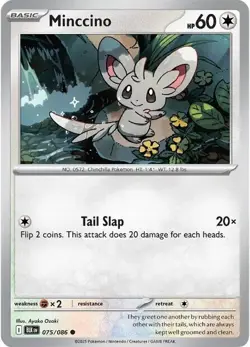 Minccino SV: Black Bolt 075/086 NM English Pokemon Card - Image 1