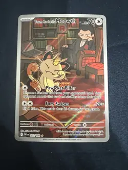 Pokemon TCG Team Rockets Meowth Card 203/182 Destined Rivals - Image 1