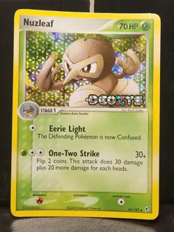 Nuzleaf EX Deoxys 43/107 Reverse Holo Card Stamped Pokemon TCG Nintendo - Image 1