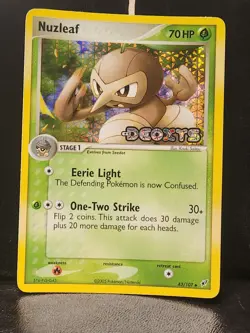 Nuzleaf EX Deoxys 43/107 Reverse Holo Card Stamped Pokemon TCG Nintendo - Image 2