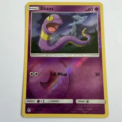 Pokemon TCG Ekans 26/68 Hidden Fates Reverse Holo Card LP / NM - Image 1