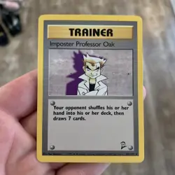 Pokemon TCG Imposter Professor Oak Base Set 2 102/130 Regular Unlimited Rare - Image 1