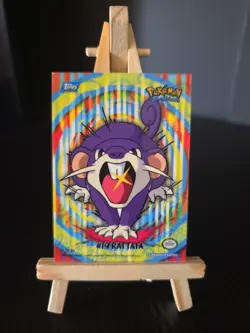 Pokemon Topps Series 2 - Rattata #19 Stick-Ons Sticker 9 of 10 Blue Logo - Image 1