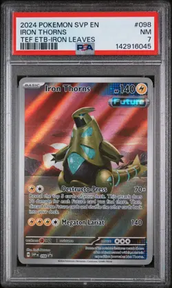 2024 POKEMON TEMPORAL FORCES ETB PROMO SVP #098 IRON THORNS PSA 7 (FREE S&H) - Image 1