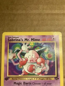 Sabrina’s Mr. Mime Pokemon Card Gym Challenge 59/132 1st Edition HP - Image 3