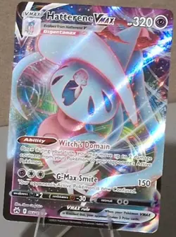 Pokemon Hatterene VMAX Ultra Rare Crown Zenith Full Art Holo 066/159 320 HP - Image 1