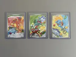 Pokemon TCG First Partner Illustration Collection Series 1 GEN 1 Starters Set - Image 1