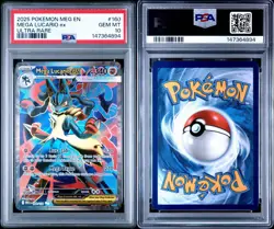 2025 Pokemon Mega Evolution Lucario ex Full Art Ultra Rare #160/132 PSA 10 - Image 3