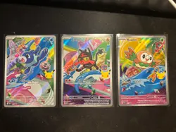 Pokemon TCG First Partner Illustration Collection Popplio 45 Litten 44 rowlet 43 - Image 1