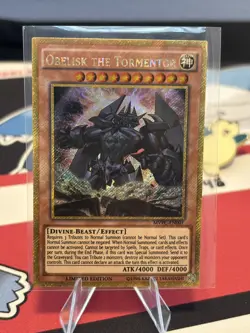 Yugioh Obelisk the Tormentor MVPC-EN001 Gold Secret Rare Limited Edition NM - Image 1