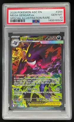 2026 Pokemon Ascended Heroes #284/217 Mega Gengar ex Special Rare PSA 10 - Image 1