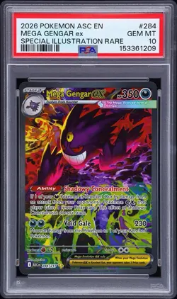 2026 POKEMON ASC EN-ASCENDED HEROES #284 MEGA GENGAR EX PSA 10 - Image 1
