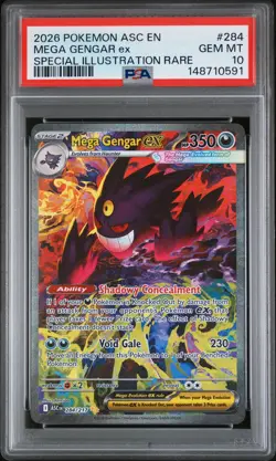 2026 POKEMON ASC EN-ASCENDED HEROES #284 MEGA GENGAR EX PSA 10 - Image 1